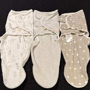 100% cotton Keababies Cozy Swaddle Set for Kids - Gray and Cream